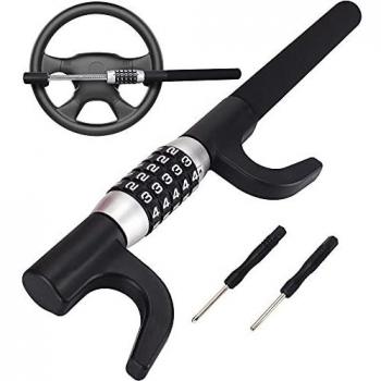 Tevlaphee Combination Steering Wheel Lock Password Code Steering Lock Car Steering Wheel Locks Keyless Self Defense Heavy Duty Car Security