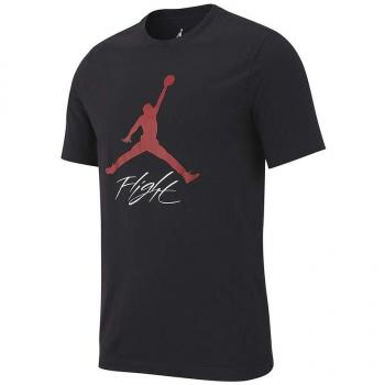 Nike Jumpman Flight HBR tee T-Shirt de Baloncesto, Hombre, Black/Gym Red, M