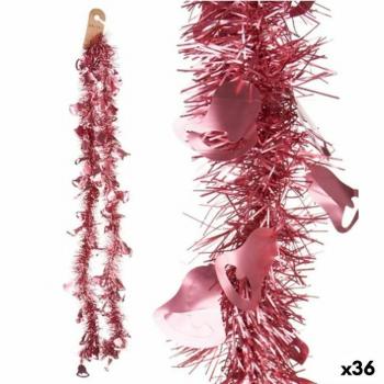 Guirnalda de Navidad Espumillón Campanas Rosa Plástico 12 X 12 X 200 Cm (36 Unidades)
