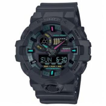 Reloj de pulsera Casio G-Shock GA-700MF-1AER para hombre, diámetro de 53,5 mm, correa color negro y dial negro