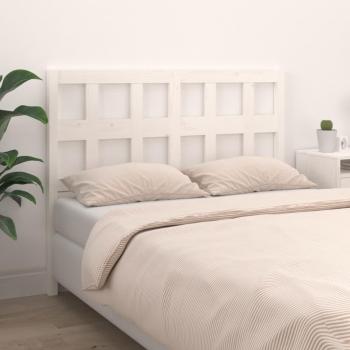 Cabecero para cama blanca 125,5x4x100 cm madera maciza de pino