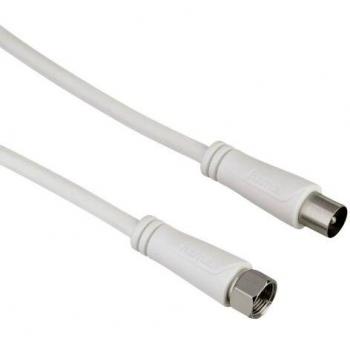 Hama 00122433 Adaptador de Cable Coax Plug F Plug Blanco - Adaptador para Cable