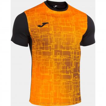 Camiseta manga corta hombre Elite VIII negro naranja Joma