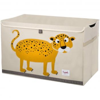3 Sprouts Kids Toy Chest - Baúl de almacenamiento para habitación de niños y niñas, Leopard