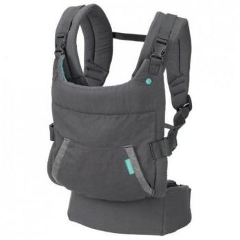 Mochila Portabebé Infantino Cuddle Up Bear Gris, adecuada para bebés desde 0 meses, con diseño ergonómico y soporte para la cabeza y cuello