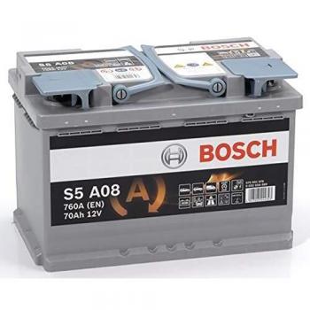 Bosch S5A08 Batería de coche 70A/h 760A tecnología AGM adaptado para vehículos con sistema Start y Stop