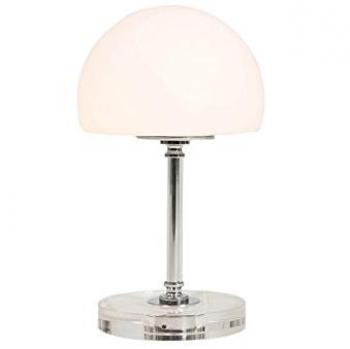 Lámpara de mesa LED Ancilla con dimmer, cromo y vidrio transparente-mate