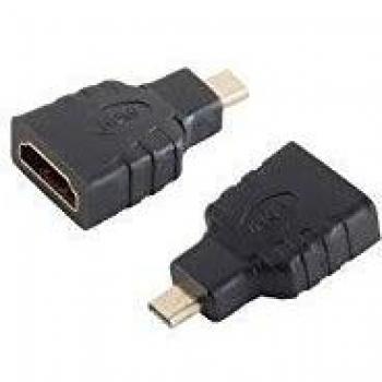 Adaptador HDMI Tipo A hembra a Micro HDMI Tipo D macho, 4K2K compatible, color negro
