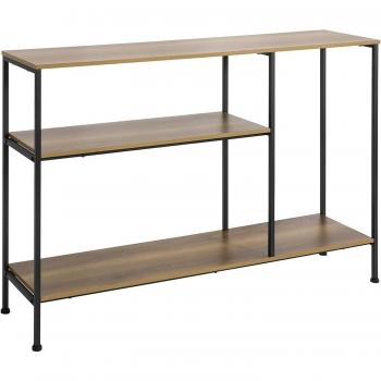 SoBuy FSB35-PF Mesa Recibidor de Entrada Consola Auxiliar Aparador de Estilo Industrial 120 x 80 x 30 cm, color natural, con 3 estantes