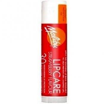 Bálsamo Labial Malibu Sabor Fresa SPF 30 - 4 ml, Vegano, Protección UVA/UVB
