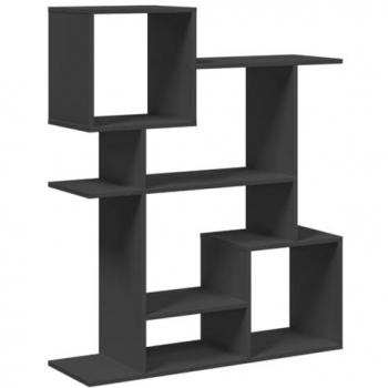 Librería divisora de madera de ingeniería negra 92x29x112 cm, estantería para libros, color negro