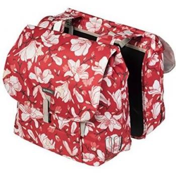 Basil Magnolia Bolsa para Bicicleta, Mujer, Rojo, 39 x 18 x 35 cm