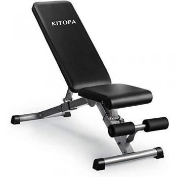Kitopa Banco de Musculacion Banco de Abdominal Banco de Pesas Multifuncional Banco de Fitness Plegable para Entrenamiento de Cuerpo Entero 8 Posiciones Diferentes Banco de Ejercicios Declive