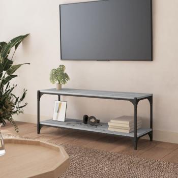 Mueble para TV gris Sonoma 100x33x41cm madera multicapa y acero