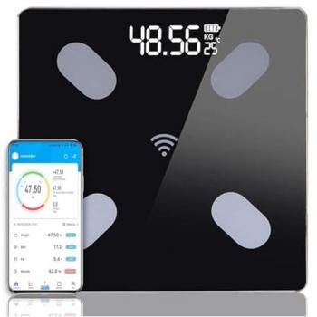 Báscula Digital de Baño Coshano Bluetooth con Análisis Corporal y App - 13 Mediciones de Peso, IMC, Grasa Visceral y Muscular