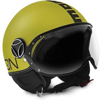 Momo - Casco Fighter FGTR Classic, Color Amarillo Mate, Antracita, Talla S