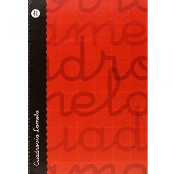 Lamela 7FTE004R - Cuaderno con espiral, tipo folio, color rojo, franja de colores surtidos