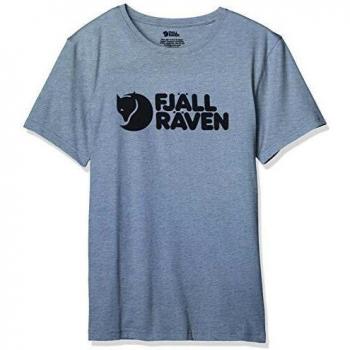 Fjällräven Men's Logo T-Shirt - Short Sleeve, Uncle Blue Melange, Size L