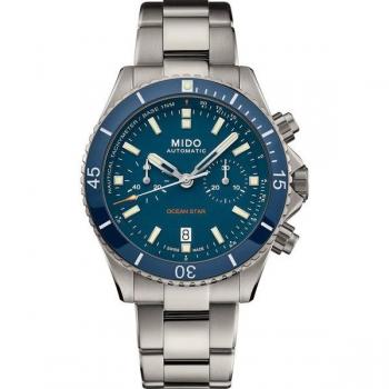 Mido Ocean Star Titanium Blue Dial Automatic Diver's Chronograph 200M Men's Watch M026.627.44.041.00