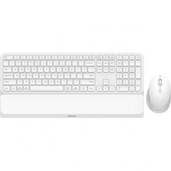 Combo Teclado y Ratón Inalámbricos Philips SPT6607W Blanco 2,4 GHz Bluetooth Teclas de Perfil Bajo