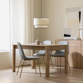 Mesa extensible de comedor efecto madera natural 90 cm x 120 cm Hegas Kenay Home