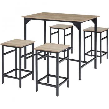 Tectake - Mesa de bar Kerry 120 x 40 x 100,5 cm - mesa alta, mesa de bar, mueble recibidor, diseño industrial minimalista, tableros de MDF estables con recubrimiento protector de