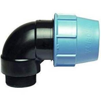 Codo a 90° con derivación macho PP Ø 63 x 2