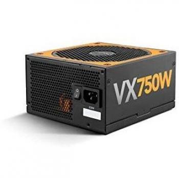 Nox Urano VX 750W -NXURVX750BZ- Fuente de alimentación 750W, certificado 80 PLUS Bronze, ventilador 140mm con control PMW, cables planos extralargos, color negro