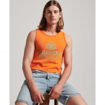 Camiseta sin mangas Superdry Vintage Venue Neon para hombre, color naranja, talla L