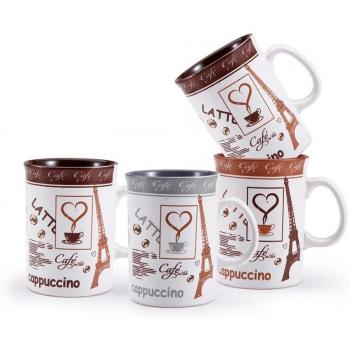Wellberg WB-12811 Café Pause 5 Piezas Taza Set con Cromo Soporte Té Café Tazas