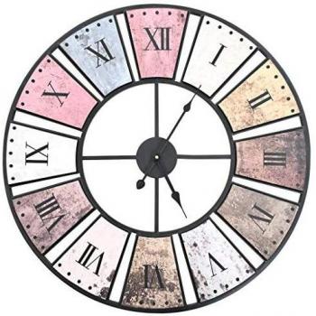 vidaXL Reloj Pared Retro Vintage Redondo Números Romanos Agujas Cocina Baño