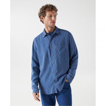 Camisa de hombre regular Salsa Jeans de Tencel con rayas en color azul claro