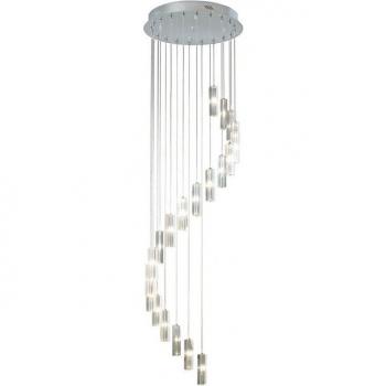 Lámpara colgante Galileo Crystal cromo brillo 20 bombillas 300cm