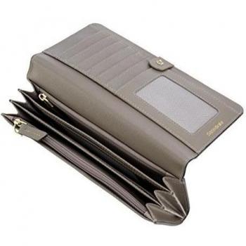 Samsonite Lady Saffiano Ii Slg L Wallet 14cc+2w+2zip Coin Monedero, 19 cm, Warm Grey