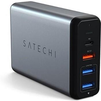 SATECHI Cargador de Viaje Tipo-C 75W con USB-C PD, Carga Rápida 3.0 - Compatible con 2020/2019/2018 MacBook Pro, 2020/2018 MacBook Air, 2019 iPad, 2020/2018 iPad Pro, iPhone 12, 11 Plus Max/11 Plus/11