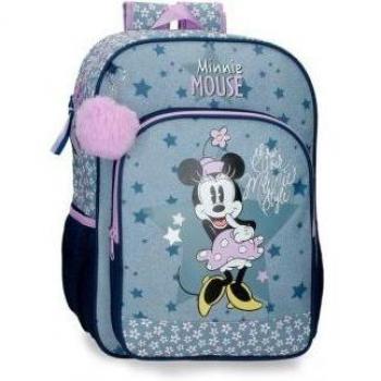 MOCHILA ESCOLAR DISNEY MINNIE STYLE ADAPTABLE 40CM POLIÉSTER AZUL