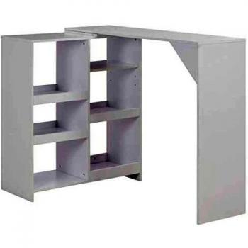 vidaXL Bar Table with Moveable Shelf White 138x39x110 cm