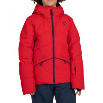 Chaqueta de esquí Rossignol Siz con capucha rojo intenso y negro para niños - Talla 10 años