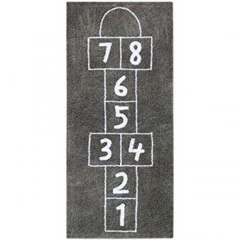 Happy Decor Kids -Alfombra Lavable Hop 100% Algodón Natural -Gris- 90x200 cm