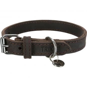 Collar de Cuero Engrasado Rustic para Perro Color Marrón Oscuro