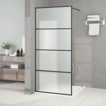Mampara de ducha de vidrio esmerilado negro 90x195 cm ESG