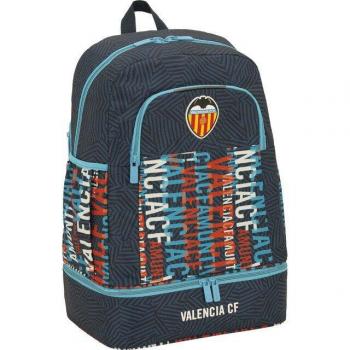 Mochila Escolar o Deportiva Valencia CF con Porta Zapatillero Temporada 2024, Color Azul y Naranja