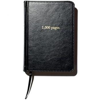 Milimetrado - Cuaderno Original de 1000 páginas estilo vintage, Negro con letras doradas