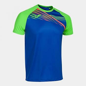 Camiseta de manga corta para hombre Joma Elite X en color royal verde flúor, ligera y diseñada para running