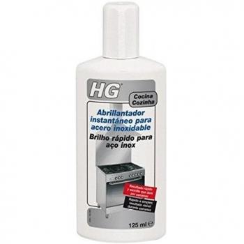 HG Abrillantador Instantáneo para Acero Inoxidable, Listo para Usar, Campanas Extractoras, Chimeneas y Superficies Metálicas, Fácil de Usar - 125 ml