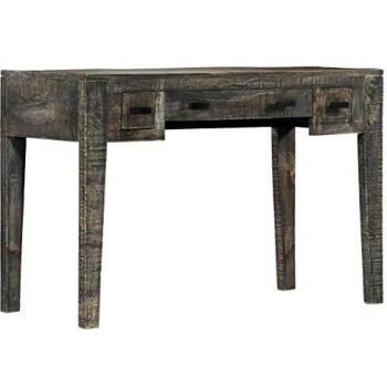 vidaXL Desk Black 110x50x75 cm Solid Mango Wood