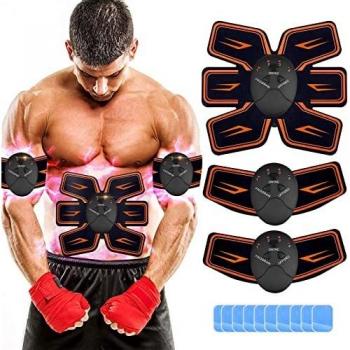 EGEYI Electroestimulador Muscular Abdominales Cinturón,Masajeador Eléctrico Cinturón con USB,Entrenador Inalámbrico Portátil de 6 Modos de Simulación,10 Niveles Diferentes para Abdomen/Cintura