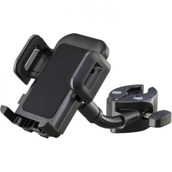 K&M 19761 Black Smartphone Holder with Clamp for Microphone Stands and Tripods