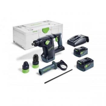 Martillo combinado a batería Festool KHC 18 5.0 EBI-Plus con tecnología Brushless y dos baterías de 5 Ah