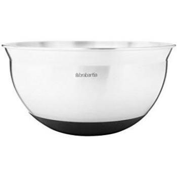 Brabantia 363849 - Cuenco, 1,6 l, Acero Mate, Base Color Negro